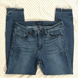 Just USA Raw hem blue mid-rise slim-skinny jeans